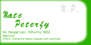 mate peterfy business card